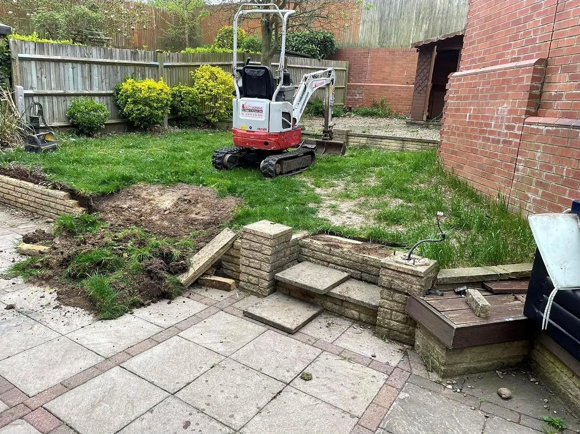 Digger in garden