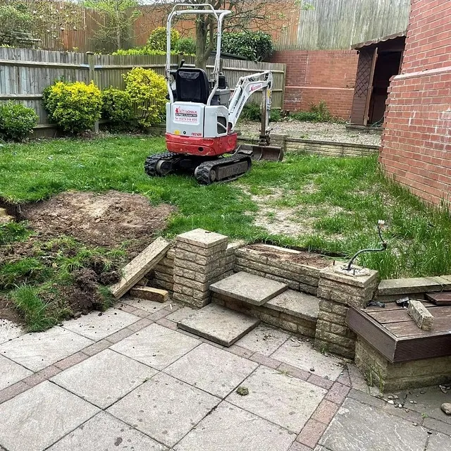 Digger in garden