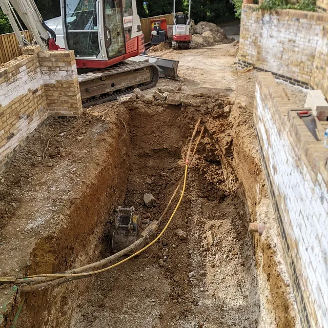 Mini Digger and hole